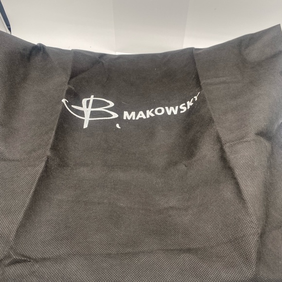 B. MAKOWSKY Red Leather Hobo Hand Bag  Leopard Lining and dust cover - Picture 7 of 7